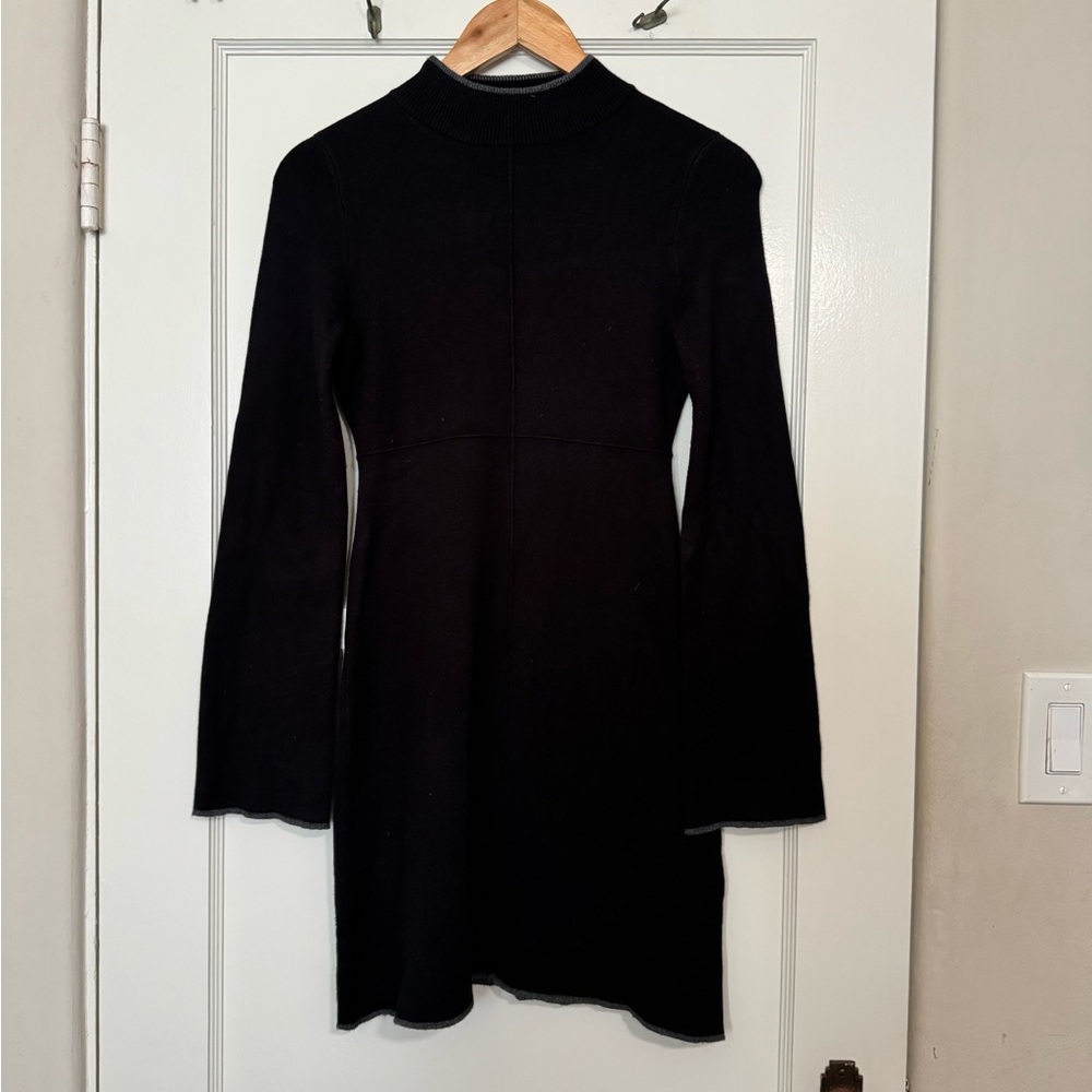 Topshop Black Mock Neck Sweater Dress - Size 4 Small